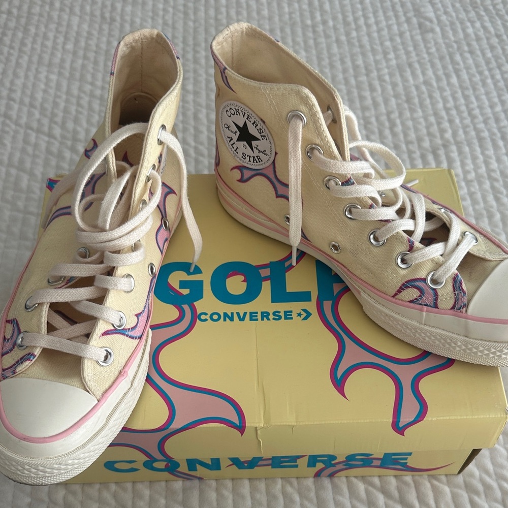 Converse High-Top Sneakers - Cream and Pink